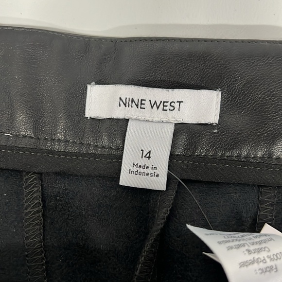 Women's Nine West Pleated Faux Leather Trouser - Picture 3 of 7